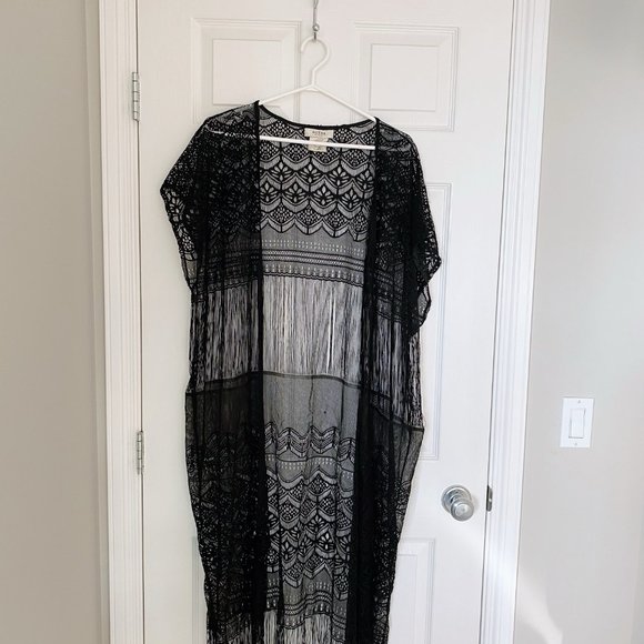 Guess Black Lace Long Cover Up - Picture 2 of 2